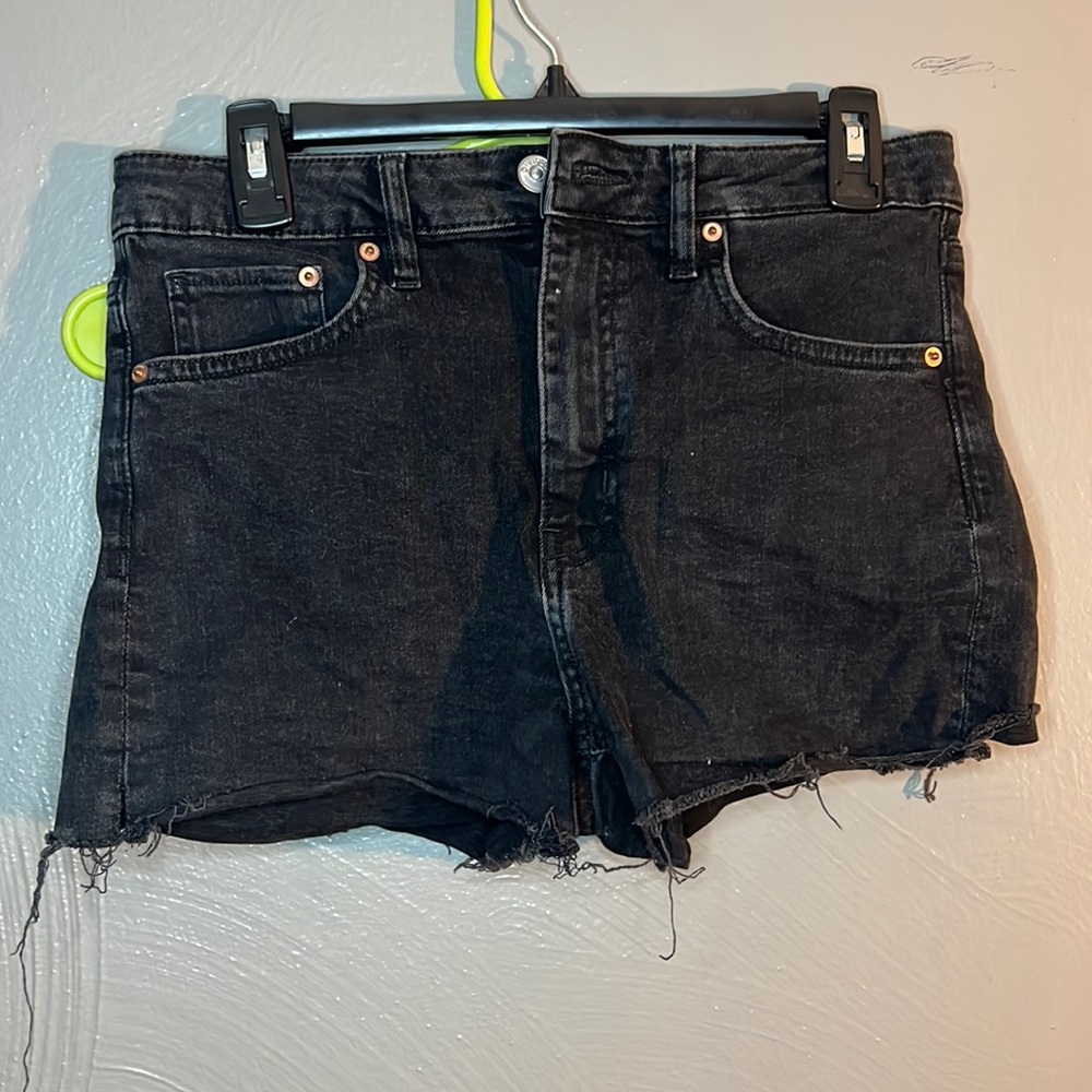 Black jean shorts